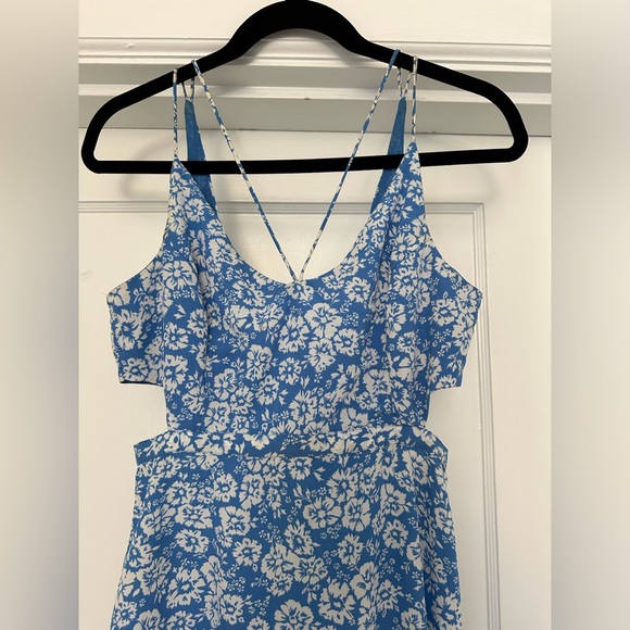EUC Topshop Cornflower Floral Print Cutout Midi Dress - Picture 6 of 10